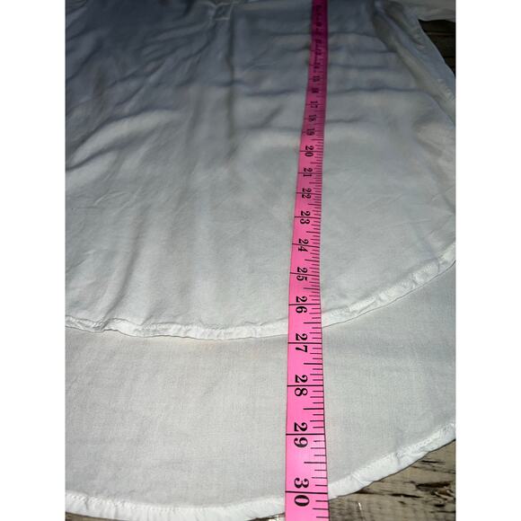 Beachlunchlounge white 100% rayon blouse v-neck pullover made in India size S - Picture 7 of 7